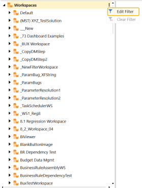 Drop-down menu displayed with yellow highlighted box around Edit Filter